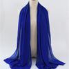 Women's Solid Color Pearl Chiffon Bubble Scarf, Long Silk Headscarf, 70x180cm, Middle Eastern Style