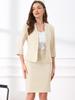 Женский деловой костюм-двойка Allegra K светло-бежевого цвета, блейзер с лацканами и юбка-карандаш, размер XS