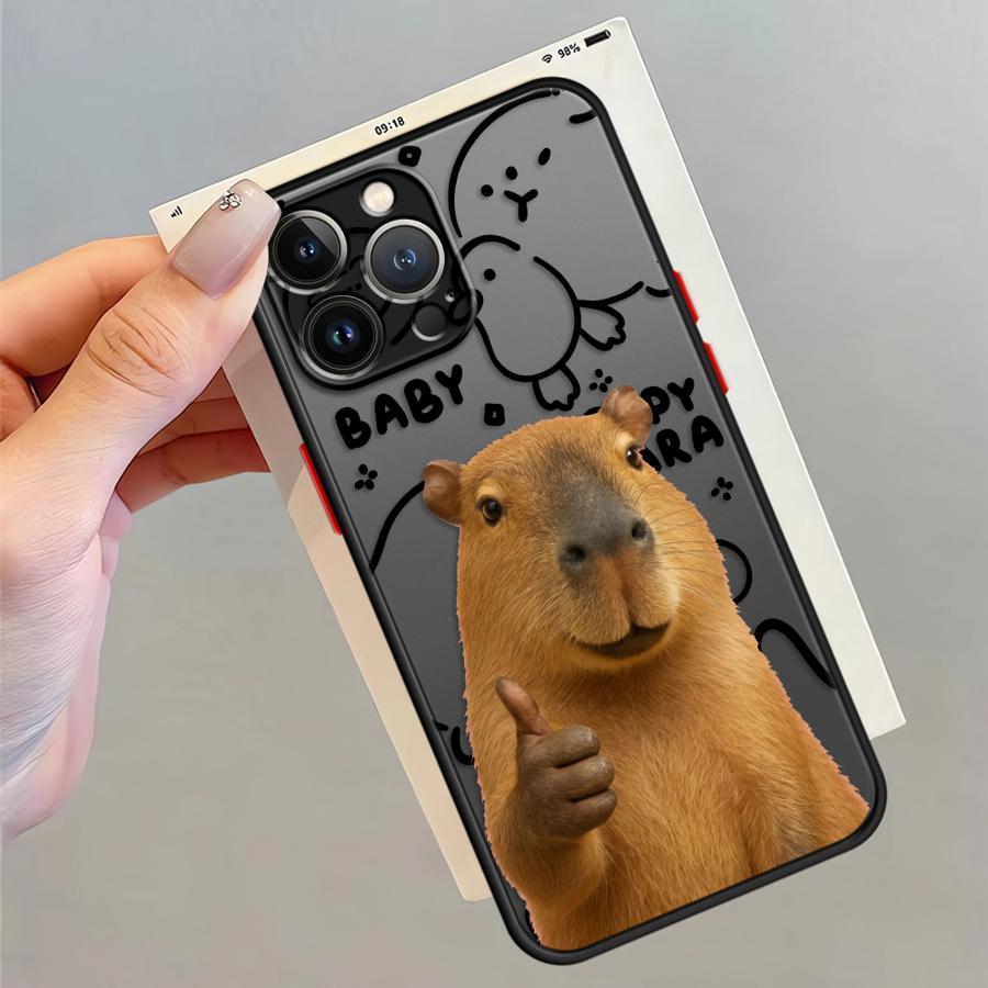 Чехол для iPhone 17 Pro Max Air 7 8 SE 16 Plus 15 11 13 Mini 14 XS XR 12 Funda Задняя крышка телефона Капибара Милый Модный