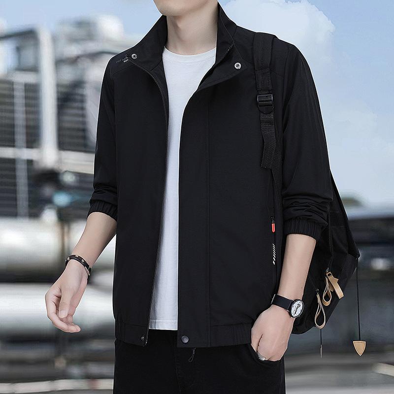 Jacket Men's Autumn Trend Windproof Stand-Up Collar Comfortable Jacket Youth Fashion Versatile Top Men's Jacket