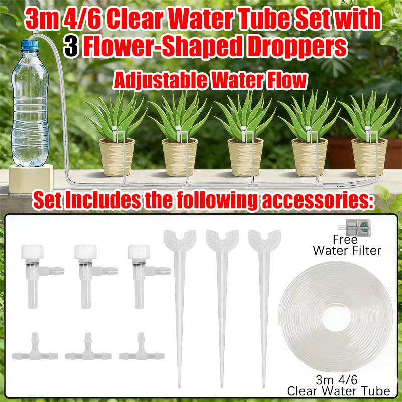2-20M Garden Drip Irrigation Kit  Adjustable Valve Drip Watering Device 4/7mm Hose  Potted Plant Micro Dripper Greenhouse