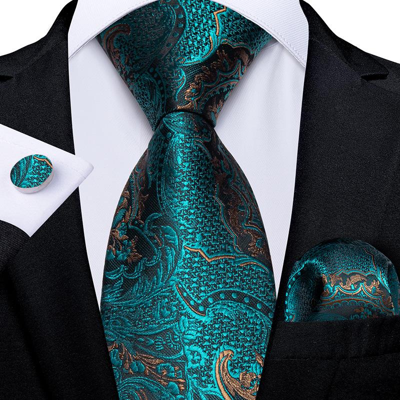 2025 Luxury Mens Necktie Set Business Tie Silk Hanky Cufflinks Set