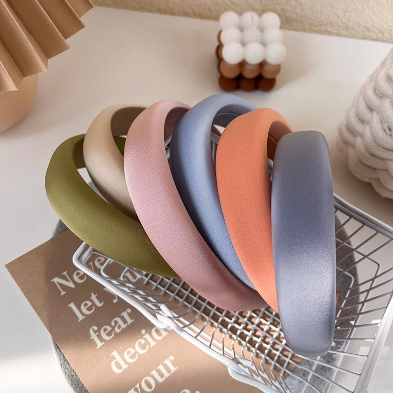 Однотонные широкие обручи для волос, повязки для волос для женщин, модные аксессуары для волос, повязки для волос для девочек, милые повязки на голову из губки, головные уборы