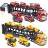 Jecimco Car Toy Mini Car Set Work Vehicle Fire Truck Ladder Truck Boys Girls Birthday Gift Construction Vehicle Toy Home Play Construction Vehicle
