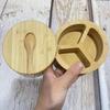 Деревянная коробка для специй с поворотной крышкой, многофункциональные кухонные емкости для приправ, резервуар для специй, настольное хранение