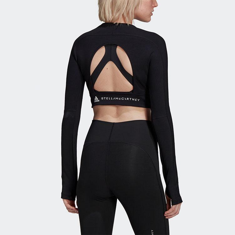 Adidas Logo Print Short Sleeve Round Neck T-Shirt Women Tops Black HB6074