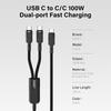 USB C Cable 100W 4 Ft 2-in-1 USB C To USB C Cable Fast Charging for iPhone 16/16 Pro Max/Plus Series,MacBook Air/Pro,iPad,and More