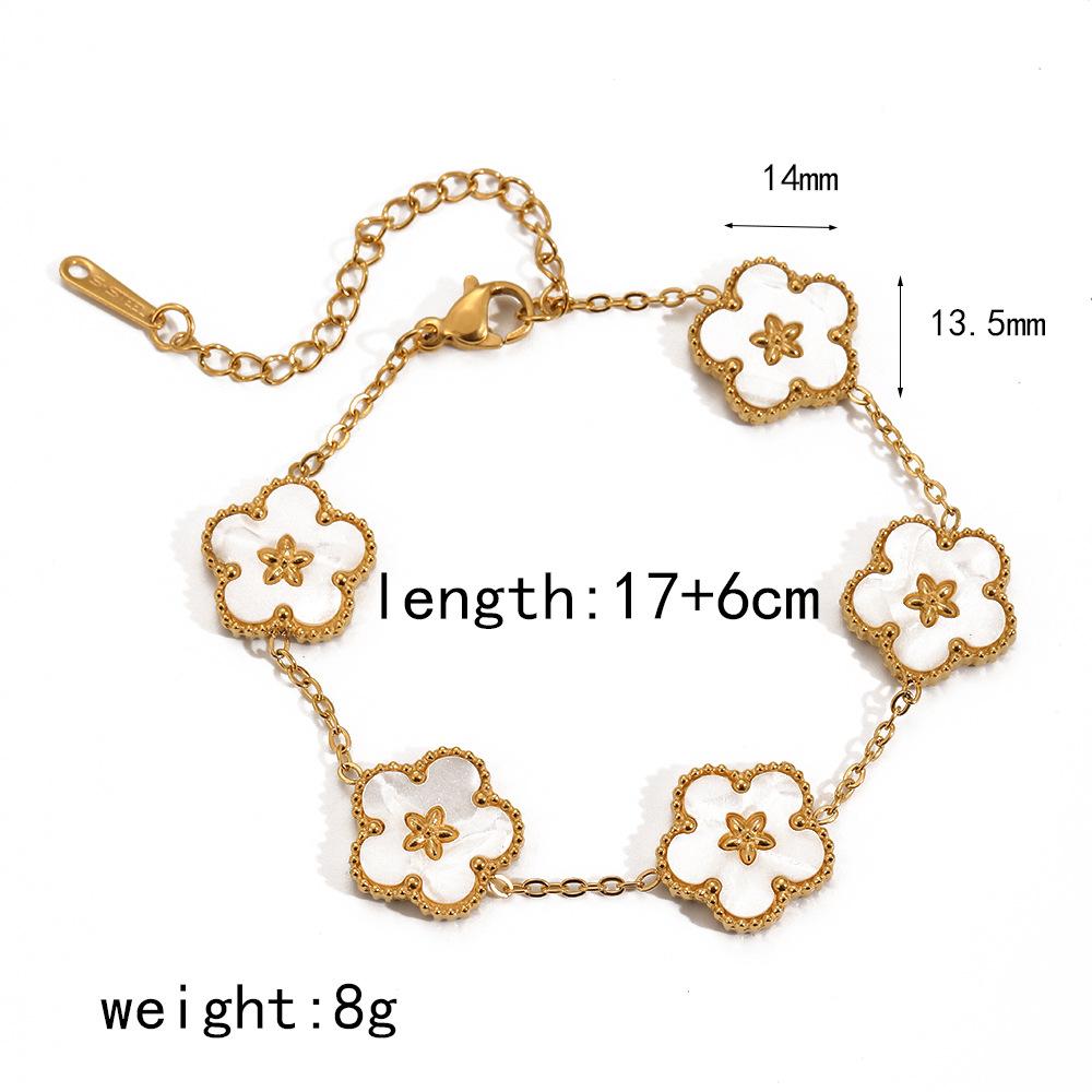 Браслет Liquan из 18-каратного золота с пятью цветами из нержавеющей стали, модный женский универсальный высококачественный браслет из рябчика, не выцветает