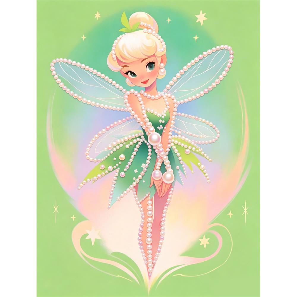 Disney Pearl Painting Tinker Bell Pearl Dress DIY Pearl Art Painting Pearl Gem Painting Pictures Crafts Special Shape Home Wall Decoration