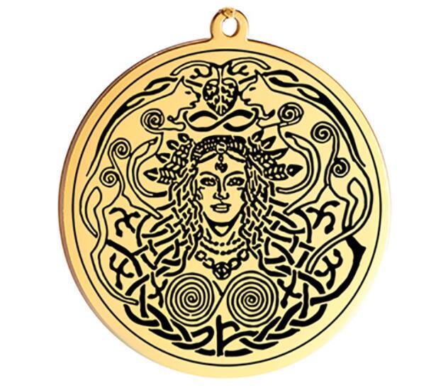 Скандинавская мифология Фрейя Богиня и Любовь Красота Амулет Узор Нержавеющая сталь Подвеска Ожерелье