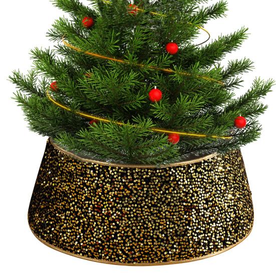 Юбка для рождественской елки Yousheng, круглая, с пайетками, многоразовое кольцо для рождественской елки, подставка для искусственной рождественской елки, чехол для праздничного декора