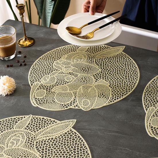 Подставка под тарелку Теплоизоляция ПВХ Подставка для столовых приборов Стиль кролика Подставка под обеденную тарелку Полый дизайн Подставка под обеденную тарелку