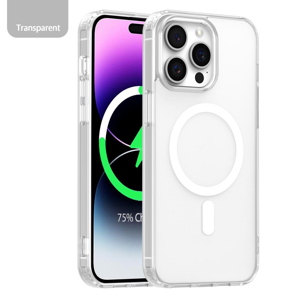 Роскошный беспроводной зарядный чехол Magsafe для iPhone 16 Pro Max Plus с прозрачным магнитным гальваническим покрытием