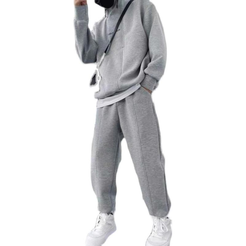 Мужской спортивный костюм куртка + брюки из двух частей фитнес-костюм