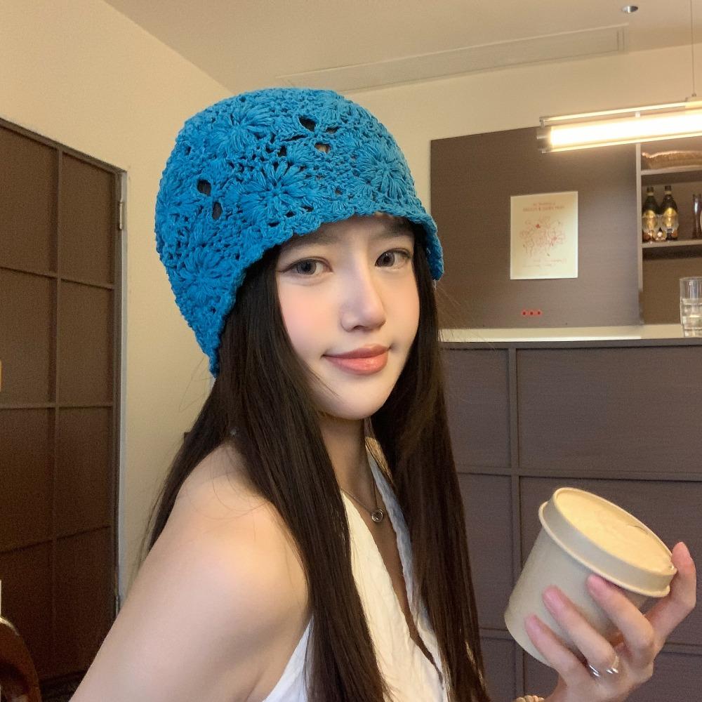 Bohemian Style Hollowed Out Beanie Cap Handmade Lace Woven Cap Cute Ethnic Style Hat  Outdoor