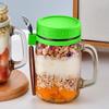 Portable Overnight Oat Glass Cup Water Mug With Spoon Breakfast Salad Can Yogurt Tumbler Heat Resistant Juice Milk Cup