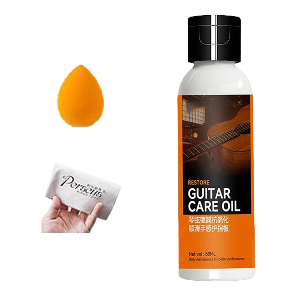 Guitar String Oil 60ml Music Instrument Oil Guitar String Care Oil Suitable for Cleaning and Surfaces Protection