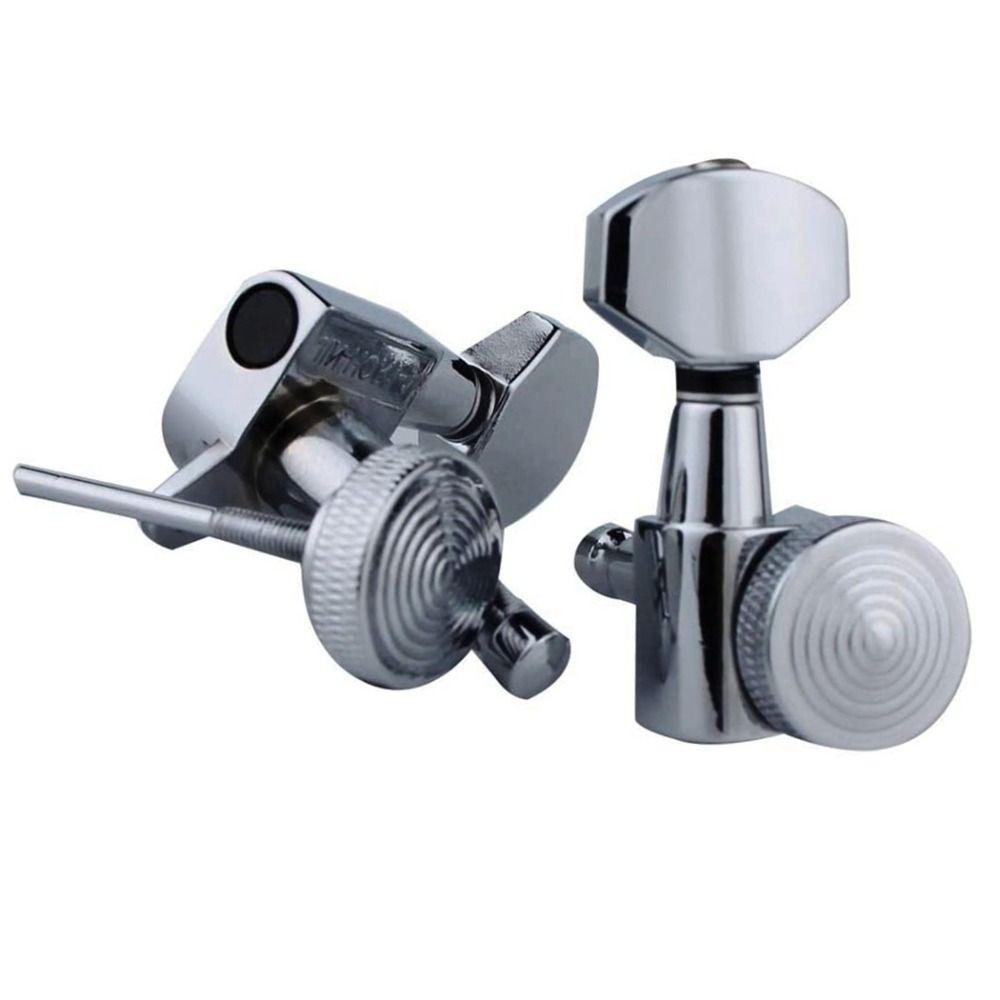 6 ШТ./Компл. Серебристые/Золотистые/Черные Колковые Механизмы с Блокировкой Струн для Гитары