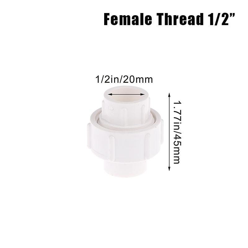 1 шт. 1/2" 3/4" 1" и 1 1/4" и 1 1/2" Двойная внутренняя резьба ПВХ Садовый фитинг-соединитель для полива и ирригации Аквариумный съемный соединитель