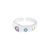 JWER Luxury Colorful Zircon Heart-Shaped Adjustable Ring for Women Retro Index Finger Elegent Crystal Ring Party Jewelry Gifts