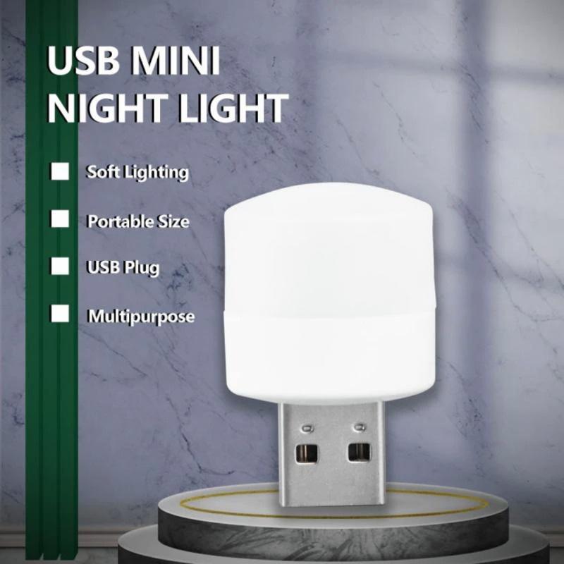 3PCS USB Портативный светодиодный мини-ночник Маленькая круглая лампа USB-светильник ночью Идеально подходит для спальни