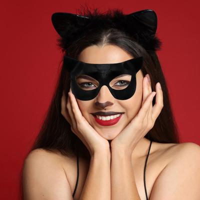 Yousheng Маска кошки на Хэллоуин, кружевная маскарадная маска на поллица, костюм для косплея животного кошки и лисы, аксессуары для карнавального бала