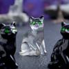 6Pcs Mini Resin Cats Glow-in-the-Dark Transparent Kitten Ornaments Miniature Cat Figurines for Fairy Garden Decor Micro Landscapes Crafts