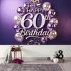 2D Luxury Purple Theme 60th Birthday Photo Booth Background