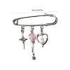 Beaded Lapel Pin with Chain Style Fashionable Women Brooch Handcrafted Breastpin Accessory Backpacks and Clothing Charm