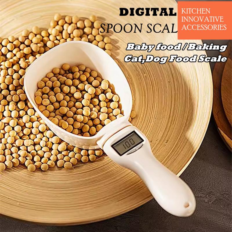 Electronic Measuring Tool Dog and Cat Feeding Bowl Measuring Spoon Pet Food Scale Digital Display Weighing Spoon Weight Volumn