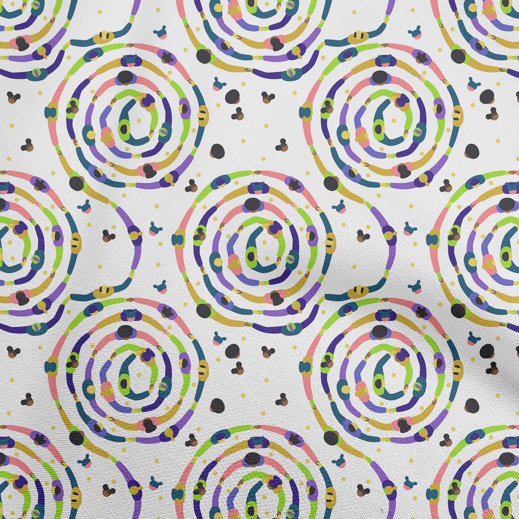 oneOone Cotton Flex Light Green Fabric Abstract Circle Dress Material Fabric Print Fabric By The Yard 40 Inch