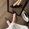 Fashion New Style Popular Women Sandals Pointed Toe Elegant Low-heel Shoes Summer Fashion Slingback Woman Mules Shoes Pumps Dress Shoes