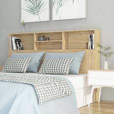 vidaXL Bett-Kopfteil Mit Ablagen Sonoma-Eiche 160x19x103,5 Cm