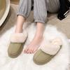 Женская одежда Mueller Shoes Тапочки из кроличьего меха Осень-зима Теплые Супер горячие ленивые домашние туфли Плоские тапочки с закрытым носком