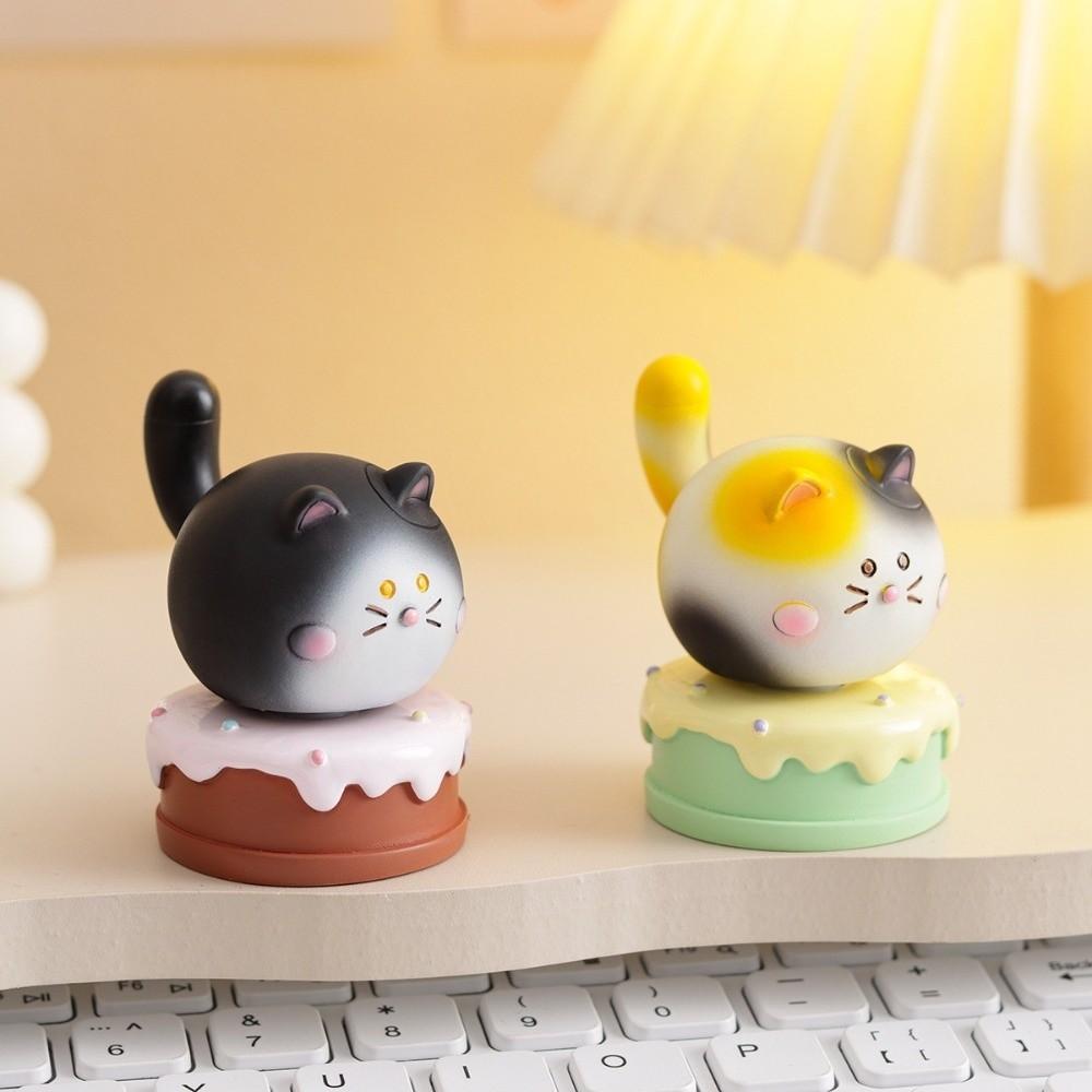 Exquisite Kitty Rotating Figurine Multicolor Table Ornament Cute Siamese Cat Statue Car Ornaments