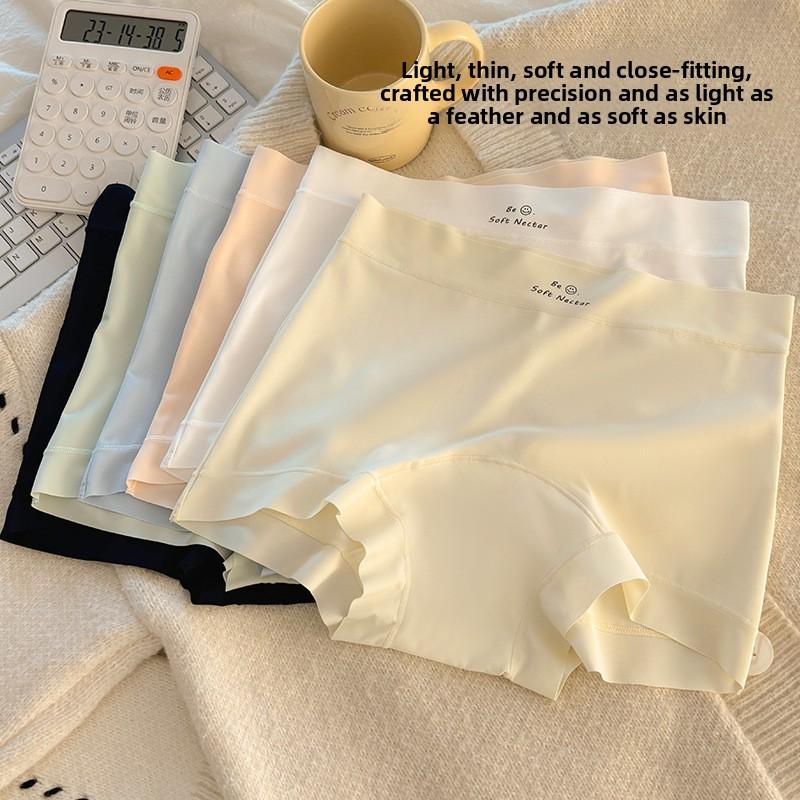Женские новые весенне-осенние трусы-боксеры из ледяного шелка с удлиненными штанинами, с дышащей хлопковой ластовицей 10А, средней посадки