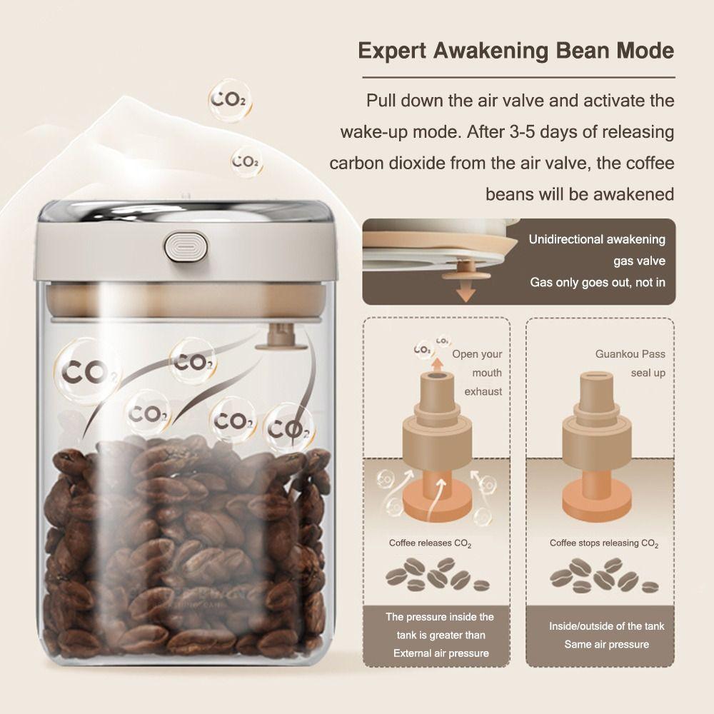 Большая емкость вакуумного резервуара для хранения кофе, контейнер для хранения кофейных зерен, герметичный резервуар для кофе