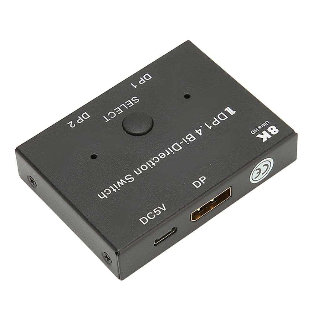 1 in 2 and 2 in 1 Bidirectional Switch 8K 60Hz DisplayPort Splitter Home Theater