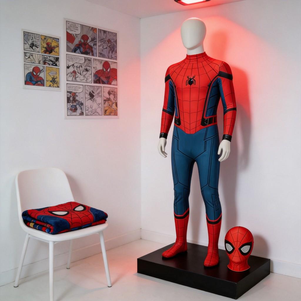 Spiderman Full Body Cosplay Costume With Milk Silk Fabric For Role Play