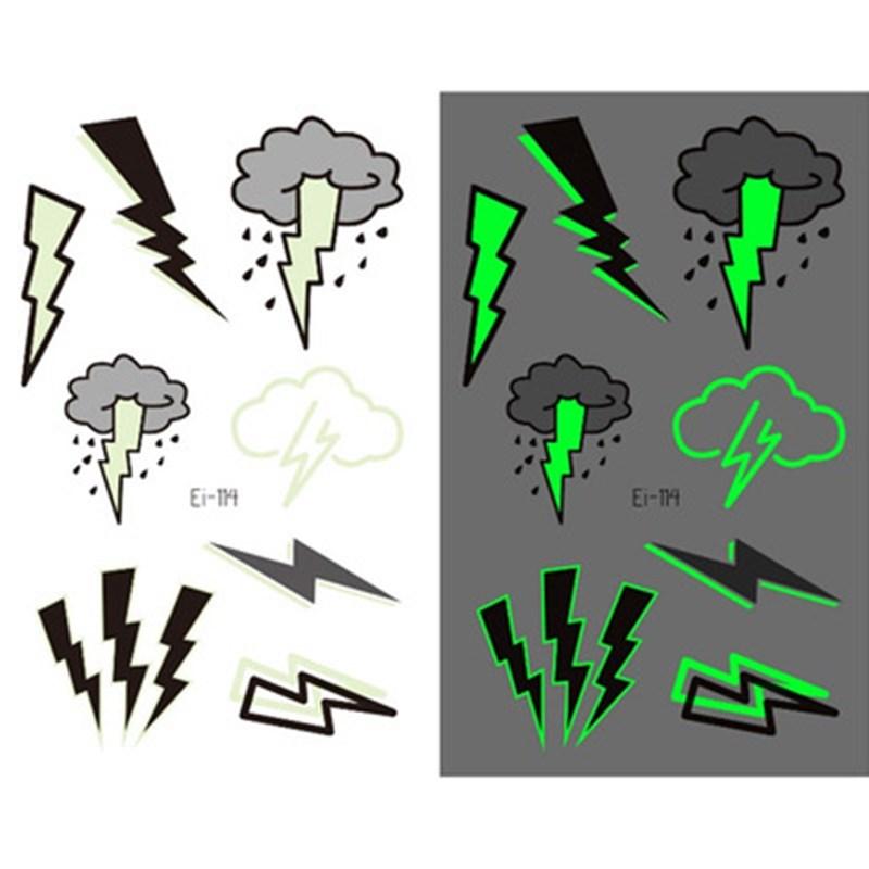 Tattoo Sticker TotemSymbol Flame Stars Moon Flash Luminous Tattoos Wolf Body Art Arm Waterproof Temporary Fake Tatoo Women Men