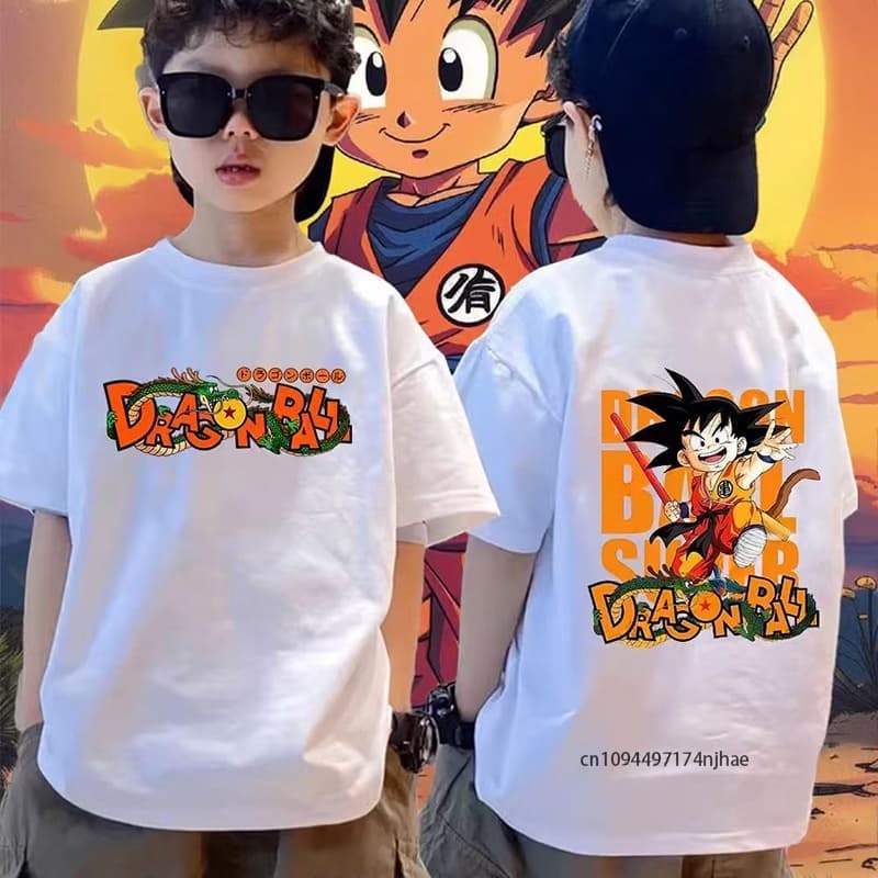 Dragon Ball Goku Print TShirt for Kids Men Women Anime Cartoon Casual Short Sleeve Tee Summer Cotton Tops Streetwear Gift
