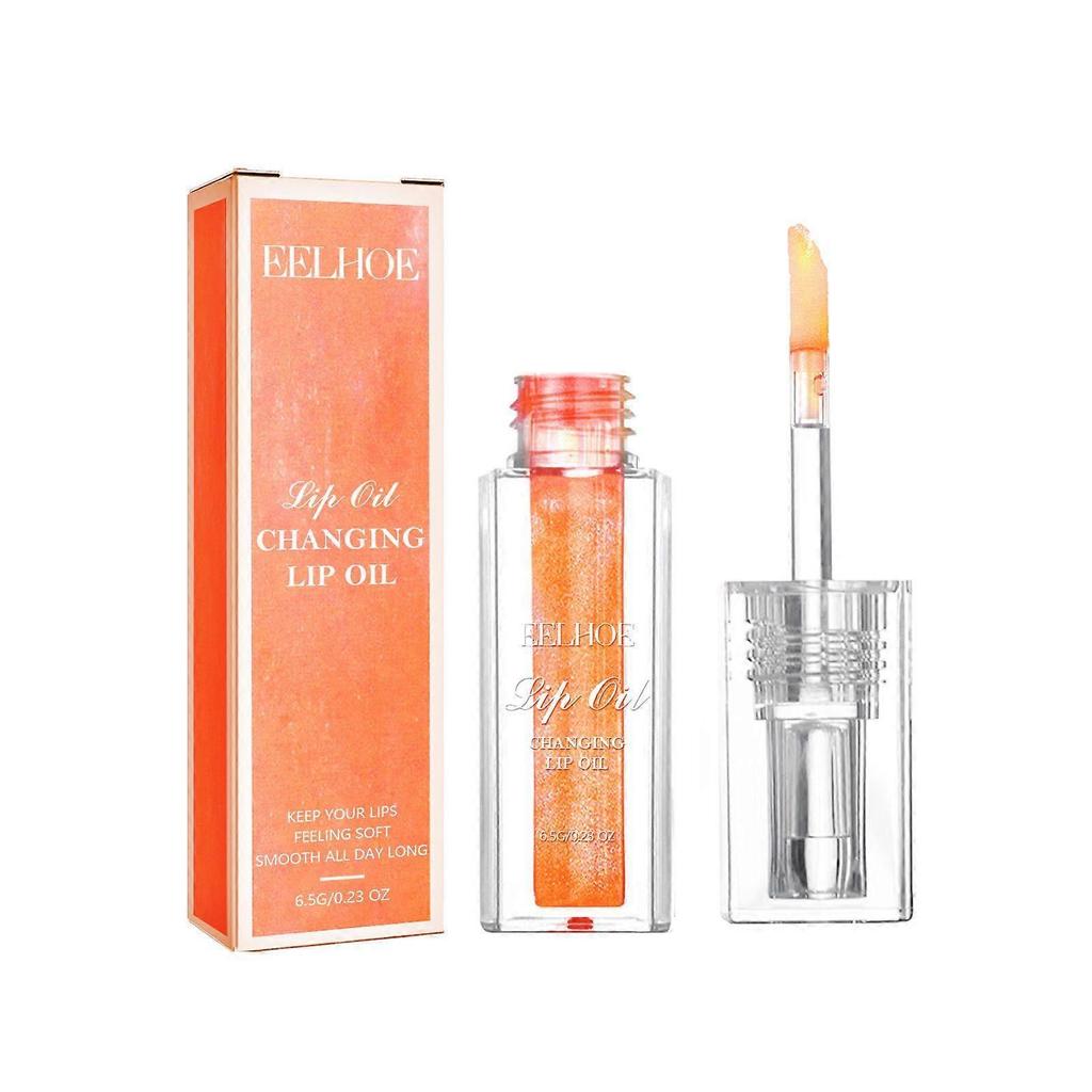 Color-changing lip oil moisturizes and cleanses cuticles to plump up lips in multiple colors