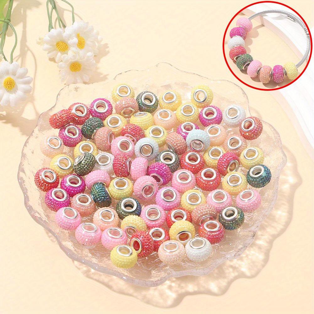 7/14/21 шт. смоляной материал европейские бусины с большими отверстиями, бусины с большими отверстиями, декоративные бусины и бусины, европейские аксессуары для самостоятельного изготовления, браслет, ожерелье