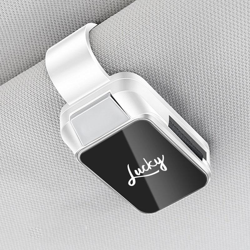 Universal Car Sun Visor Sunglasses Holder Clip ABS Material Eyeglasses Storage Box For Car Interior Auto Accessory Customizable