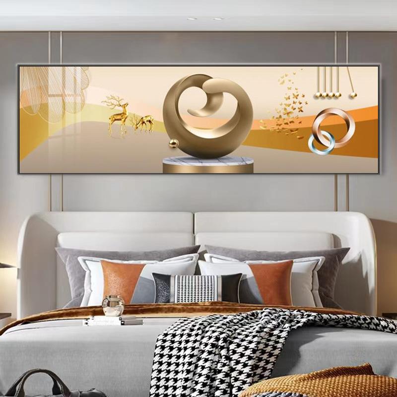 Абстрактная Геометрия Роскошная Картина на Холсте Золотой Олень Китайские Декоративные Плакаты Настенное Искусство Гостиная Спальня Декор Куадрос