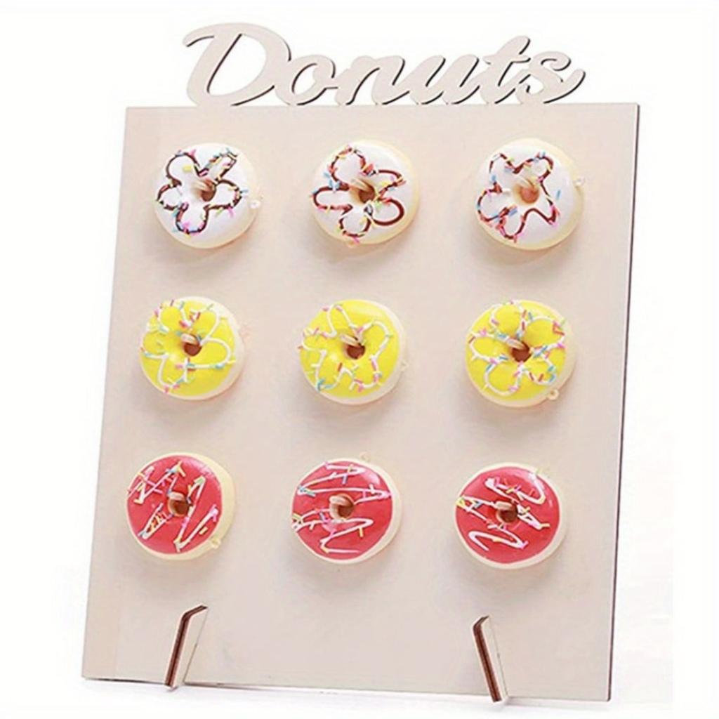 Многофункциональная деревянная стойка для пончиков на стену, деревенская свадебная декорация для стола, стойка для демонстрации пончиков