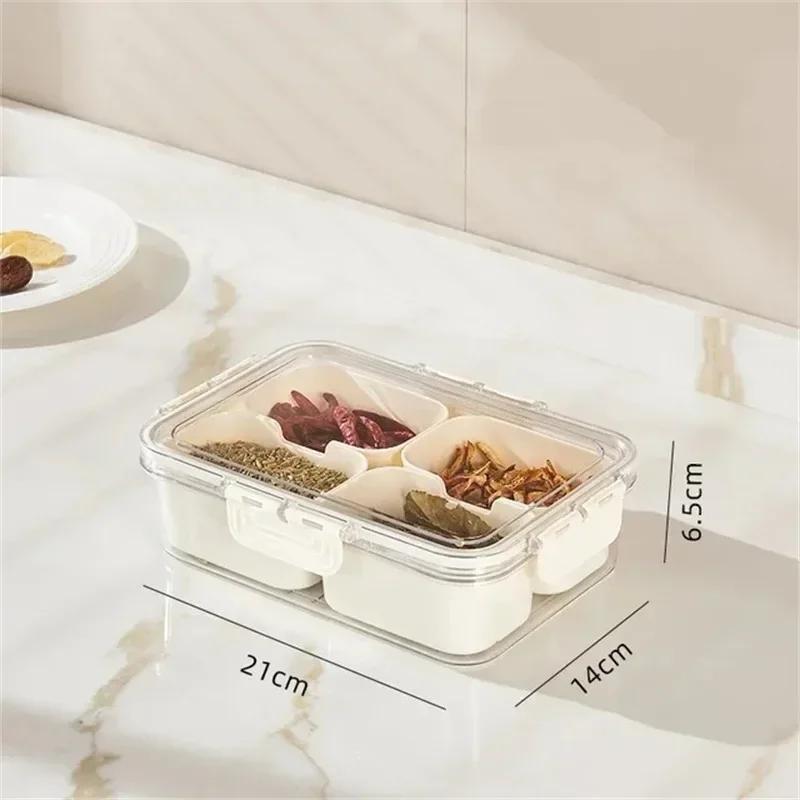 4/8 Grid Portable Snack Platters Organizer Divided Serving Tray with Lid Handle with Reusable Snack Box Household Kitchen