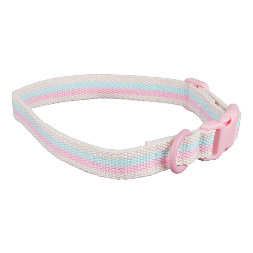 Dog Collar Fashion Stripes Polyester Comfortable Durable Adjustable Pet Collar for Small and Medium Dog