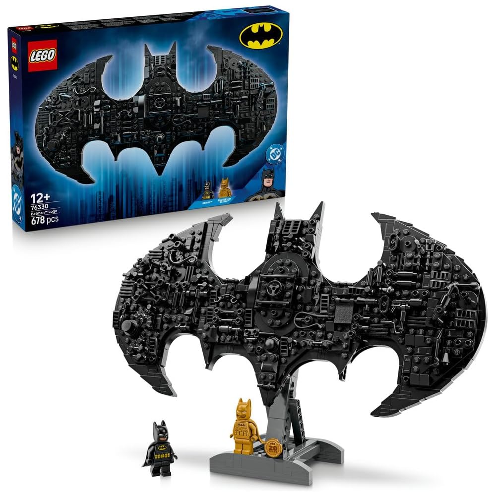 LEGO Super Heroes Batman Logo Building Blocks Toy for Kids Ages 12-14, Creative Play and Interior Decoration