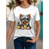 Летняя женская футболка с коротким рукавом, с принтом в виде животного узора, в стиле ретро, с круглым вырезом, одежда для женщин